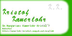 kristof kamerlohr business card